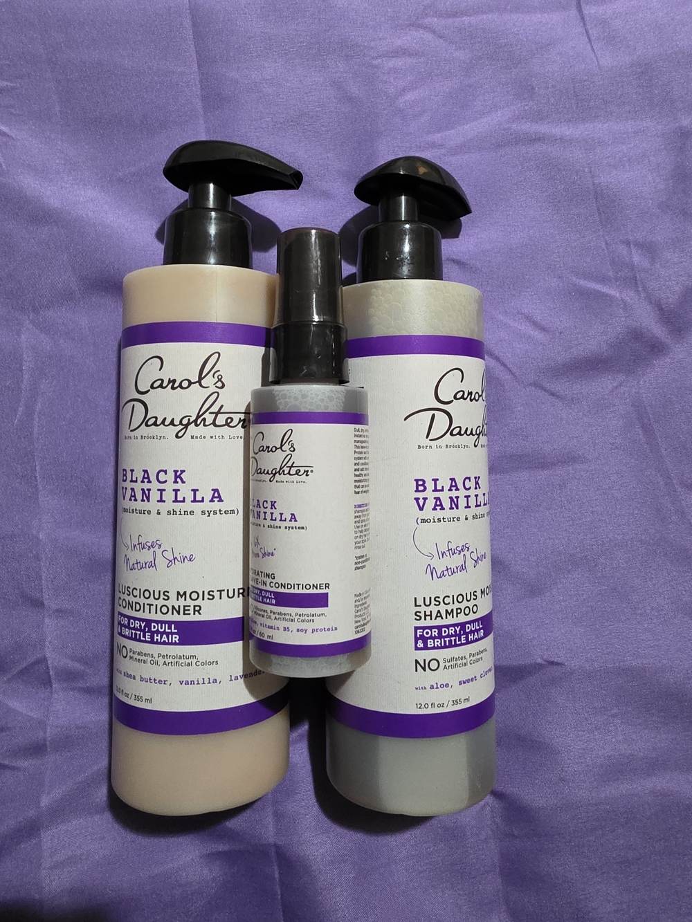 Carol's Daughter Black Vanilla Hair Care Trio - Purple & White Label